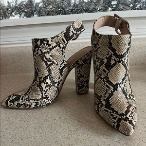 Snakeskin booties